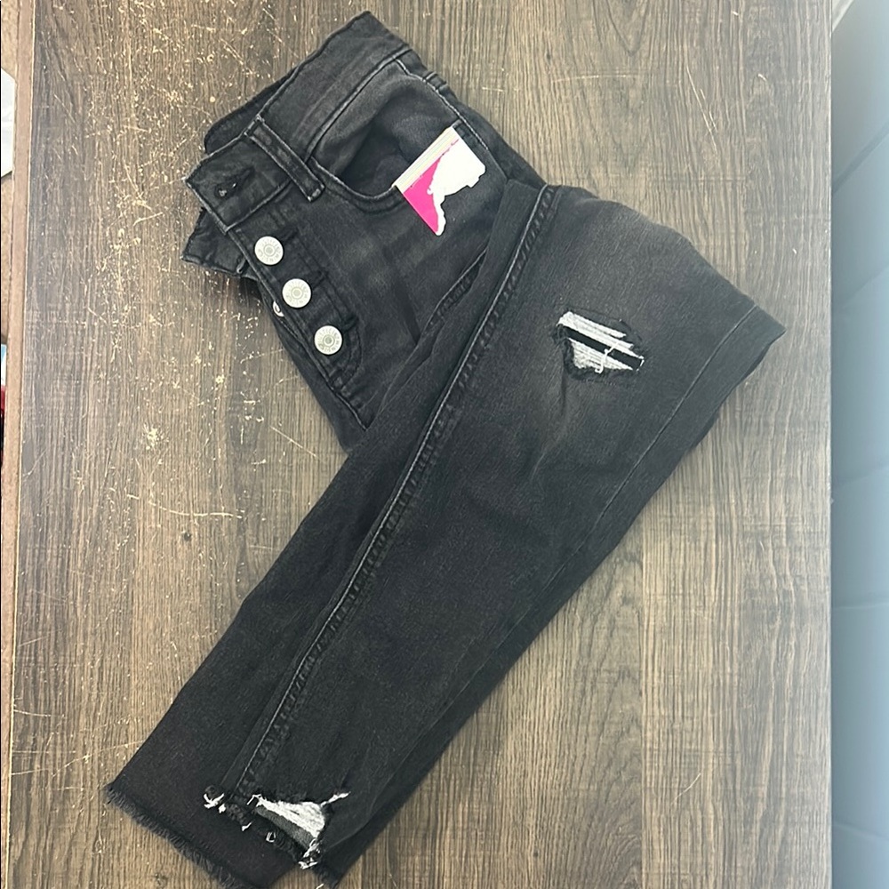 Justice Black Slim Fit Jeans with Logo